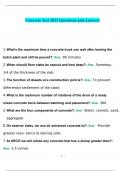 Concrete Test 2023 Questions and Answers with complete solution