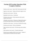 Nursing 105 Excelsior Questions With Complete Solutions
