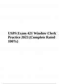 USPS Exam 421 Window Clerk Exam Questions With Answers Latest Update 2023/2024 (GRADED A+)