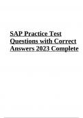 SAP Practice Test Questions with Correct Answers Latest Update 2023 /2024 (GRADED A+)