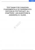 CANADIAN FUNDAMENTALS OF NURSING 6TH EDITION BY POTTER TEST BANK