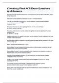 Chemistry Final ACS Exam Questions And Answers