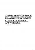 ARDMS ABDOMEN EXAM QUESTIONS WITH VERIFIED ANSWERS LATEST 2023/2024