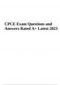 CPCE Exam Questions and Answers Latest 2023/2024 | GRADED A+
