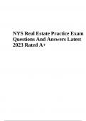 NYS Real Estate Practice Exam Questions And Answers Latest 2023/2024 | GRADED A+
