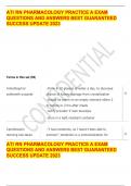 ATI RN PHARMACOLOGY PRACTICE A EXAM QUESTIONS AND ANSWERS BEST GUARANTEED SUCCESS UPDATE 2022