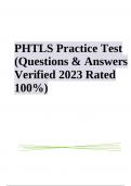 PHTLS Practice Test Questions and Answers Latest 2023/2024 | Graded A+