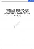 ESSENTIALS OF MATERNITY, NEWBORN, AND WOMEN'S HEALTH NURSING 4TH EDITION RICCI FULL COVERED TEST BANK