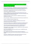 North Carolina Health Insurance State Exam Prep Solved