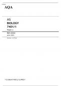 AQA AS BIOLOGY Paper 1 JUNE 2023 OFFICIAL QUESTION PAPER and MARK SCHEME
