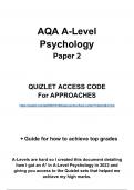 A* Quizlet flashcard access - APPROACHES for AQA A-Level Psychology