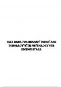 Test Bank for Biology Today and Tomorrow With Physiology 6th Edition Starr