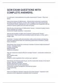 QCM EXAM QUESTIONS WITH COMPLETE ANSWERS.