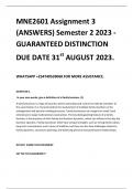 MNE2601 Assignment 3 (ANSWERS) Semester 2 2023 - GUARANTEED DISTINCTION DUE DATE 31st AUGUST 2023.