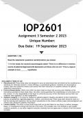 IOP2601 Assignment 3 (ANSWERS) Semester 2 2023 - DISTINCTION GUARANTEED.