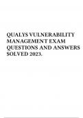 QUALYS VULNERABILITY MANAGEMENT EXAM QUESTIONS AND ANSWERS SOLVED 2023&period;