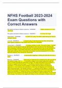  NFHS Football 2023-2024 Exam Questions with Correct Answers 