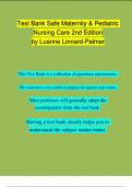 Test Bank for Safe Maternity & Pediatric Nursing Care 2nd edition by Linnard-palmer Chapter 1 - 38  | 100 % Complete