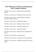 CON 3990 Exam FAR Parts| 294 Questions| With Complete Solutions