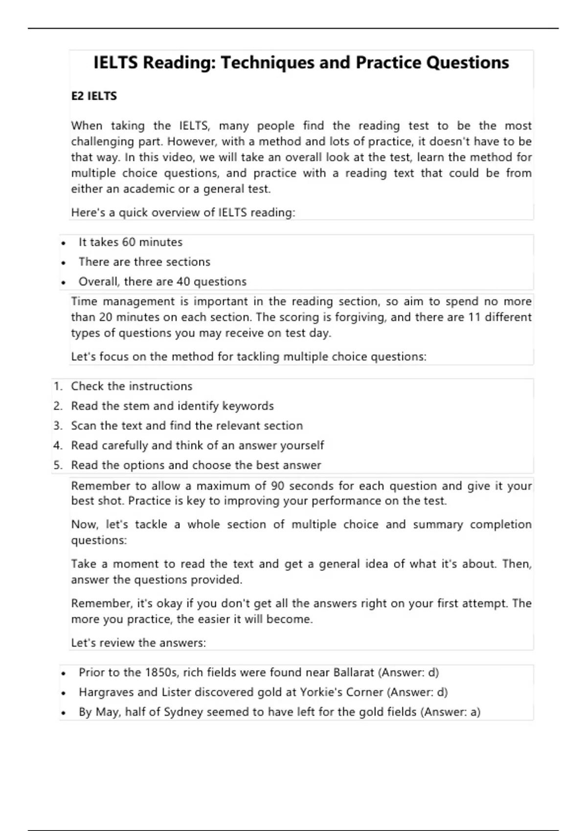 Ielts Reading Techniques Ielts Stuvia Us