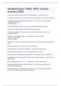 Vet Med Exam 2 With 100&percnt; Correct Answers 2023