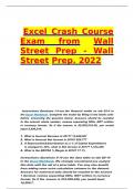 Excel Crash Course Exam from Wall Street Prep-wall Street Prep Questions And Answers Updated 2022/2023.