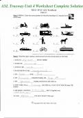 ASL Trueway Unit 4 Worksheet Complete Solution