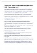 Registered Dental Assistant Iowa RDA Test Part 3 Questions with Correct Answers