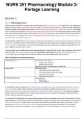 NURS 251 Pharmacology Module 2- Portage Learning