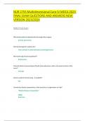 NUR 2755 Multidimensional Care IV MDC4 2023 FINAL EXAM QUESTIONS AND ANSWERS NEW VERSION 2023&sol;2024