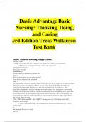 Test Bank for Davis Advantage Basic Nursing: Thinking, Doing, and Caring 3rd Edition Treas Wilkinson ISBN-13: 9781719642071 |COMPLETE TEST BANK | Guide A+.