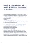 Chapter 24: Newborn Nutrition and Feeding Perry: Maternal Child Nursing Care, 6th Edition (A+ GRADED)