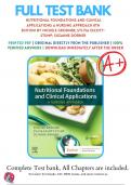 Test Bank For Nutritional Foundations and Clinical Applications A Nursing Approach 8th Edition By Michele Grodner; Sylvia Escott-Stump; Suzanne Dorner ( 2023 - 2024 ) / 9780323810241 / Chapter 1-20 / Complete Questions and Answers A+