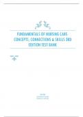 Fundamentals of Nursing Care-Concepts, Connections & Skills 3rd Edition Test Bank.