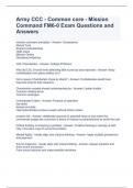 Army CCC - Common core - Mission Command FM6-0 Exam Questions and Answers