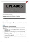 LPL4805 Assignment 1 Semester 2 [Answers] - Due: 31 August 2023