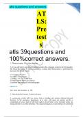 ATLS: Pretests| atls 39questions and 100%correct answers.