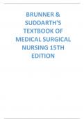 BRUNNER & SUDDARTH'S TEXTBOOK OF MEDICAL SURGICAL NURSING 15TH EDITION FULL COVERED TEST BANK