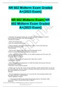 NR 602 Midterm Exam| NR 602 Midterm Exam Graded     A+{2023 Exam}