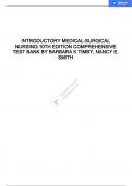 INTRODUCTORY MEDICAL-SURGICAL NURSING 10TH EDITION BARBARA K TIMBY, NANCY E. SMITH TEST BANK
