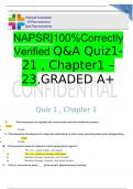 NAPSR|100%Correctly Verified Q&A Quiz1- 21 , Chapter1 – 23,GRADED A+