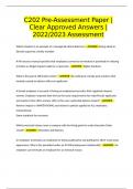 C202 Pre-Assessment Paper &vert;Clear Approved Answers &vert; 2022&sol;2023 Assessment