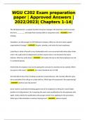 WGU C202 Exam preparation paper &vert; Approved Answers &vert;2022&sol;2023&vert; Chapters 1-14&vert;