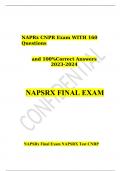 NAPRx CNPR Exam WITH 160 Questions     and 100%Correct Answers 2023-2024