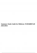 Summary Study Guide for Midterm: NURS6800 Fall 2023/2024.