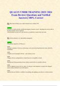 QUALYS VMDR TRAINING 2023/ 2024 Exam Review| Questions and Verified Answers| 100% Correct