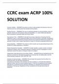 CCRC exam ACRP 100%  SOLUTION