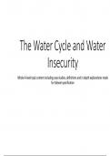 A-level geography Water cycle and security powerpoint