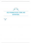HESI PHARMACOLOGY TERMS AND DEFINITIONS.
