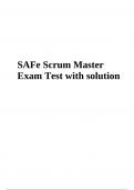 SAFe Scrum Master Exam Questions With Correct Answers Latest 2023/2024 (GRADED)